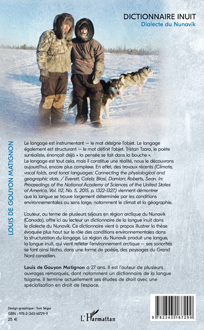 La quatrième de couverture de Dictionnaire inuit de Louis de Gouyon Matignon