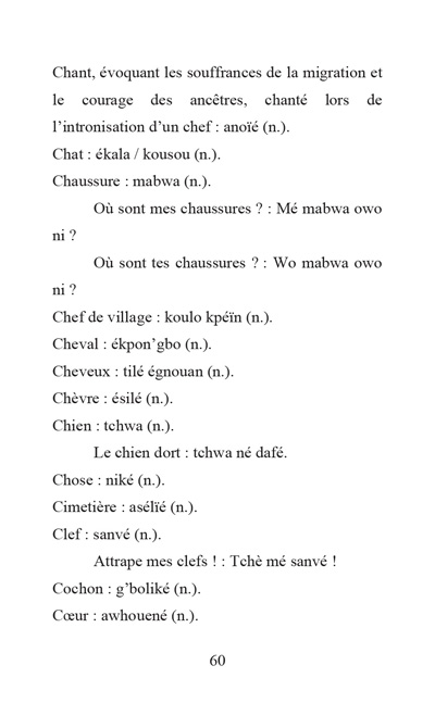 L'intérieur d'Introduction à la langue agni de Louis de Gouyon Matignon