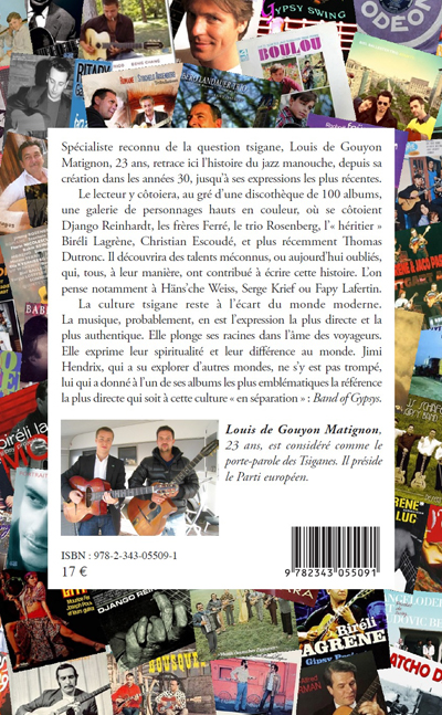 La quatrième de couverture de Jazz manouche de Louis de Gouyon Matignon