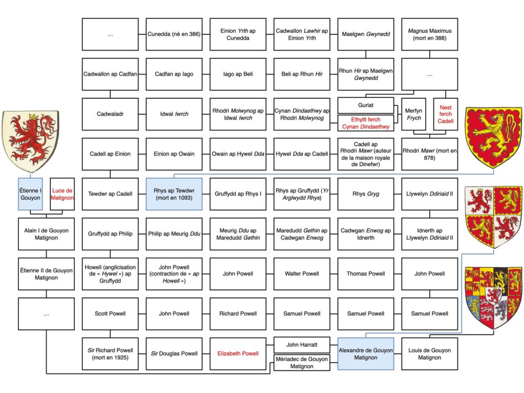 généalogie de Louis de Matignon de Dinefwr